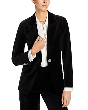 Shop Kobi Halperin Ramsey Velvet One Button Blazer - 100% Exclusive In Black