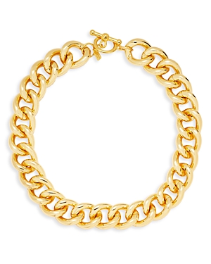 Kenneth Jay Lane Chunky Chain Link Collar Necklace in 18K Gold Plated, 18.5