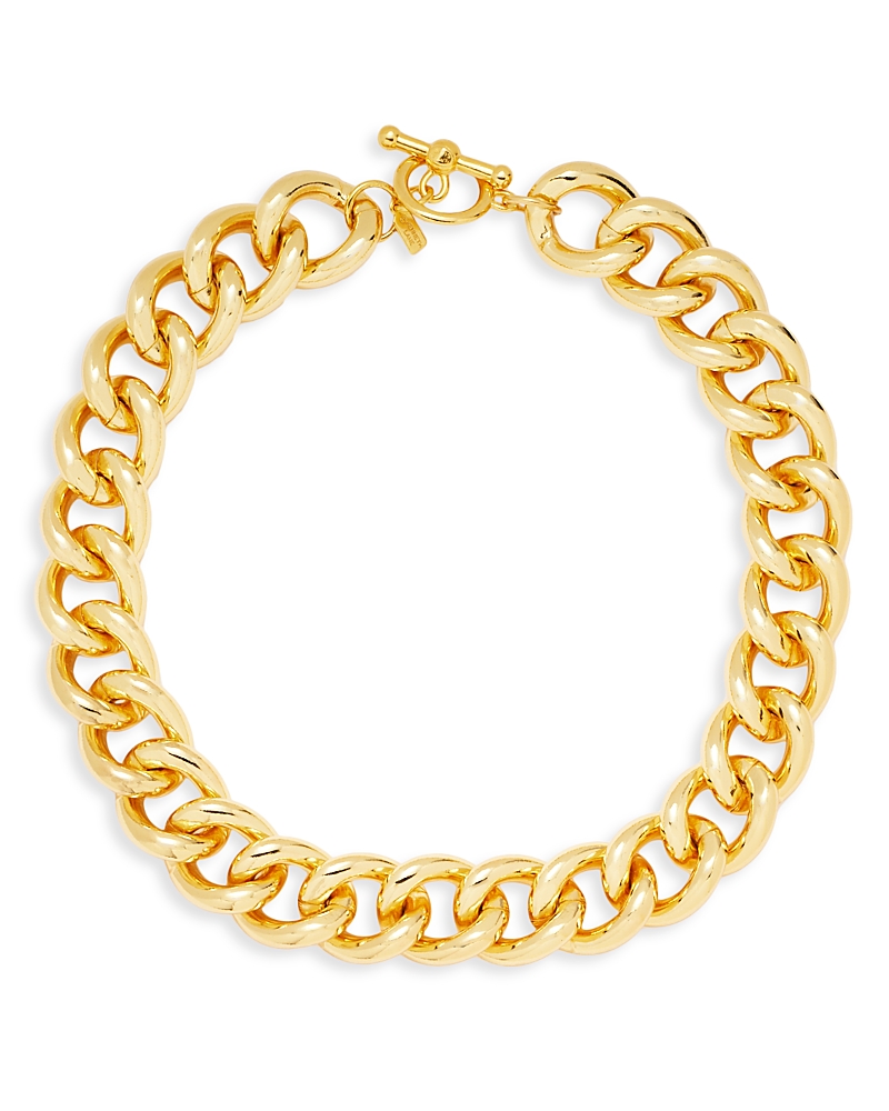 Kenneth Jay Lane Gold Plated Chunky Round Chain Necklace In Gold