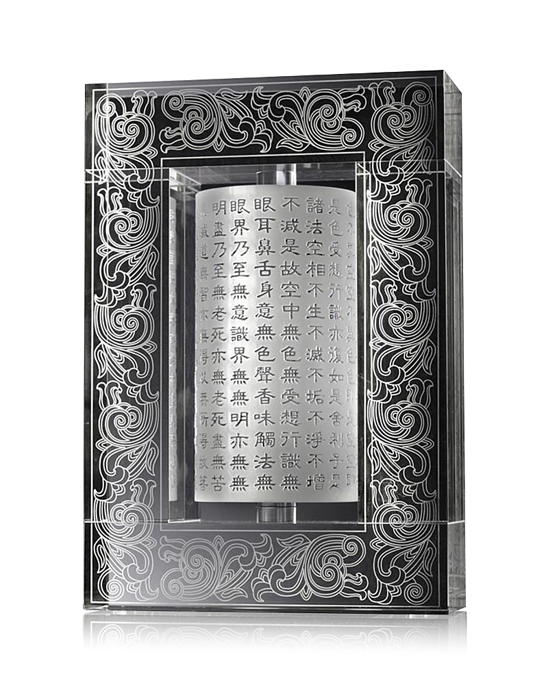 Liuli Living In Peace Crystal Prayer Wheel In Clear