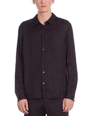 The Kooples Fluid Comfort Fit Button Down Shirt In Black