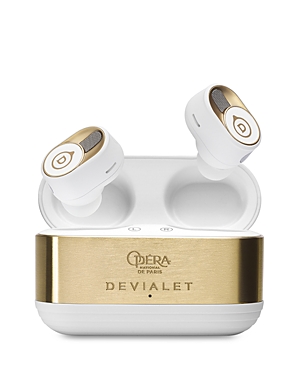 Devialet Gemini Ii Opera De Paris 22k Gold Plated Wireless Earbuds In White