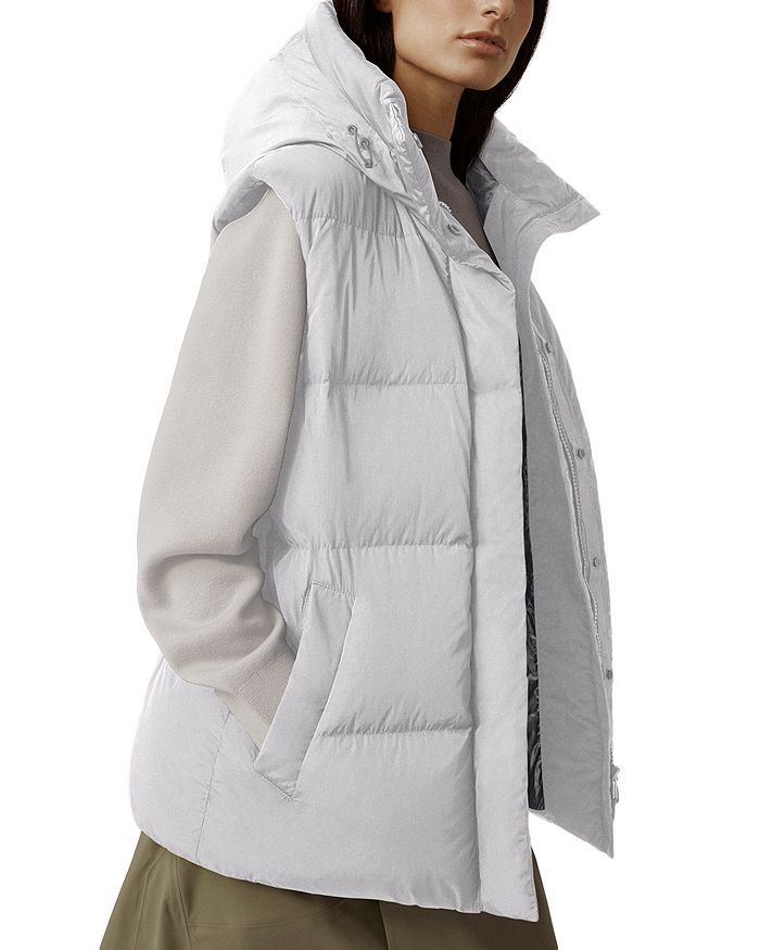 Shop Canada Goose Rayla Hooded Down Puffer Vest In Moonstone