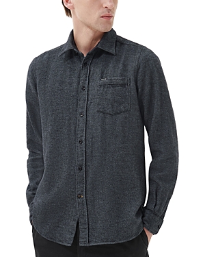 BARBOUR ROBERTSON COTTON HERRINGBONE TAILORED FIT BUTTON DOWN SHIRT