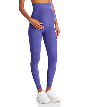 Beyond Yoga Out Of Pocket High Waisted Maternity Leggings In Ultra Violet