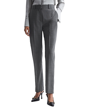 Reiss Layton Wool Blend Pants In Gray