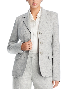 Shop Lafayette 148 Academy Donegal Tweed Blazer In Nickel Multi