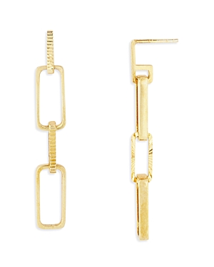 Argento Vivo Diamond Cut Link Drop Earrings In 18k Gold Plated Sterling Silver
