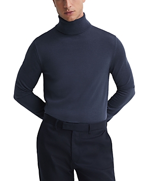 Reiss Caine Merino Wool Turtleneck Sweater In Eclipse Blue