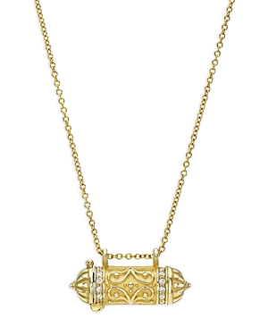 14K Yellow Gold Diamond Amulet Necklace, 16
