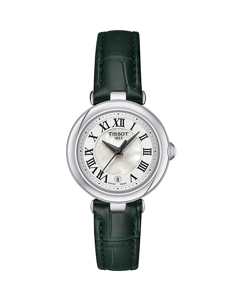 Tissot Women's Swiss Bellissima Green Leather Strap Watch 26mm In Silver/green