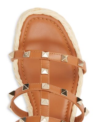 Women's Rockstud Espadrille Platform Wedge Sandals