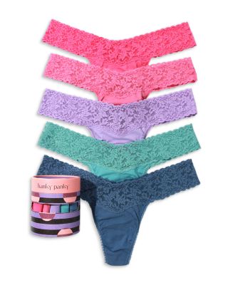 Hanky Panky - Supima&reg;Cotton Low Rise Thongs, Set of 5