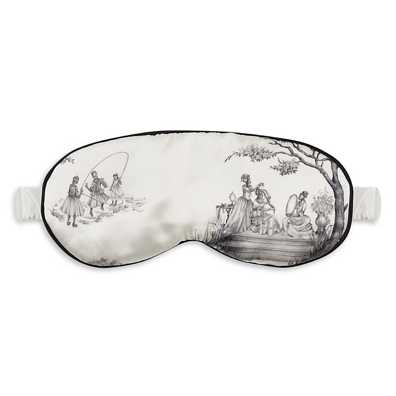 Gingerlily X Sheila Bridges Harlem Toile Silk Sleep Mask In Ivory
