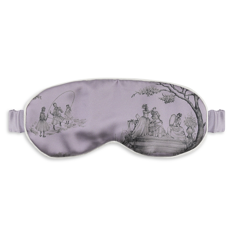 Gingerlily X Sheila Bridges Harlem Toile Silk Sleep Mask In Lilac