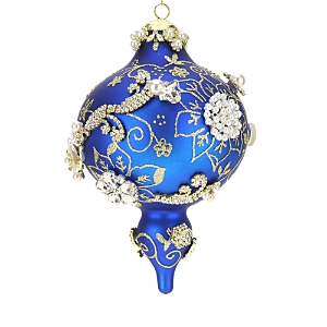 Mark Roberts King's Jewel Finial Ornament In Blue