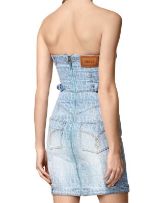 Versace Logo Denim Mini Dress | Bloomingdale's