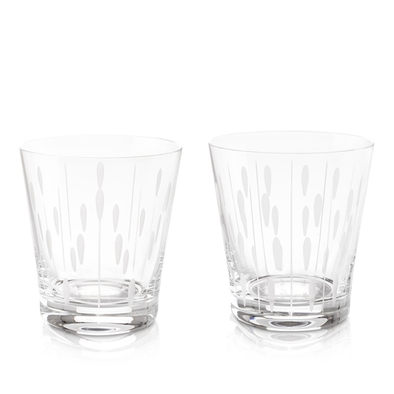 Lalique Lotus Drops and Dew Tumblers, Set of 2 in Clear