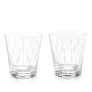 Lalique Set Of 2 Crystal Lotus Blossom Tumblers In Clear