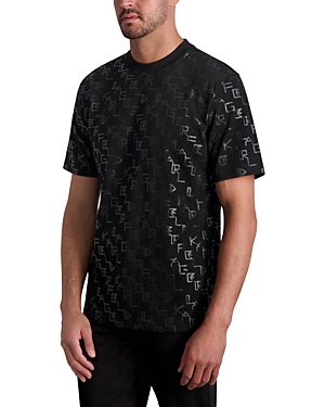 Karl Lagerfeld Cotton Graphic Tee In Black