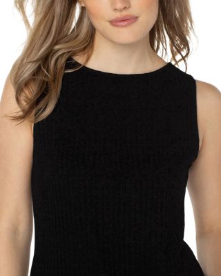 Ribbed Knit Boat Neck Tank Top