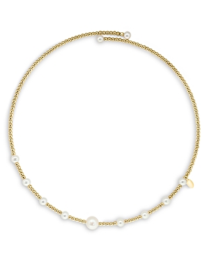 Bloomingdale's Cultured Freshwater Pearl Collar Necklace In 14k Yellow Gold, 16 In White/gold