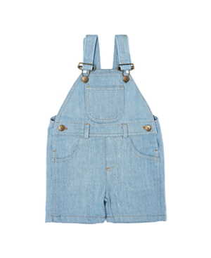 Dotty Dungarees Unisex Classic Pale Denim Overall Shorts - Baby, Little Kid, Big Kid In Blue