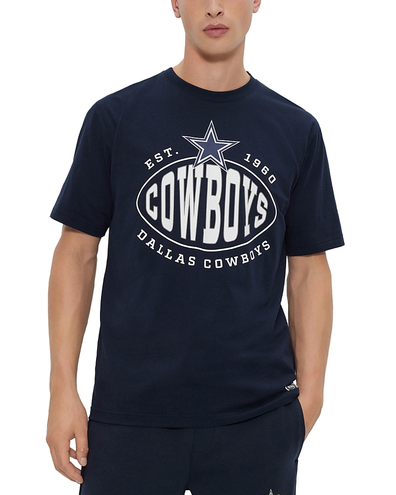 Hugo Boss Boss X Nfl Stretch Cotton Graphic T-shirt In Dark Blue