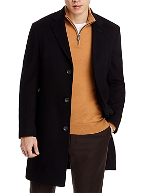 The Men's Store At Bloomingdale's Regular Fit Cashmere Top Coat In Black