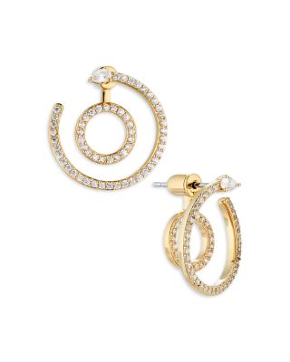 Ajoa by Nadri Illusion Front to Back Hoop Earrings in 18K Gold Plated or Rhodium Plated