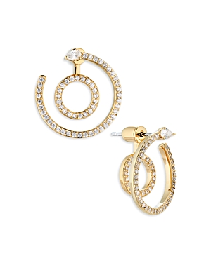 Nadri Ajoa By  Illusion Front To Back Hoop Earrings In 18k Gold Plated Or Rhodium Plated