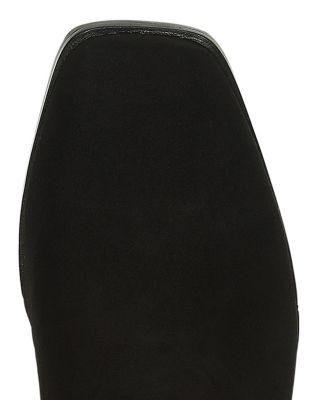 Women's Croc Embossed Trim Block Heel Booties 