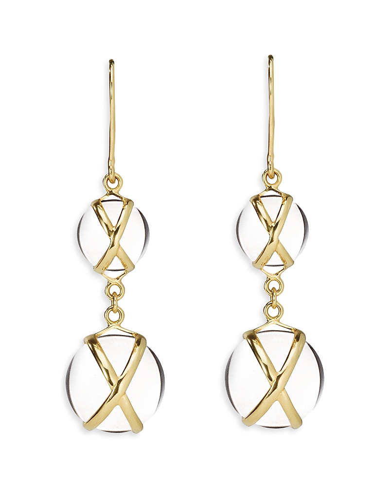 L. Klein 18k Gold Prisma Crystal Quartz Drop Earrings In Gold