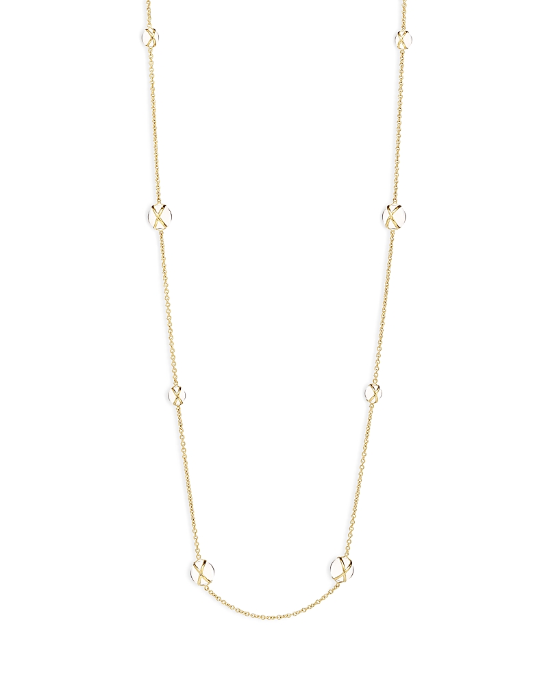 L. Klein Prisma 18k Gold Crystal Quartz Station Chain Necklace In Gold