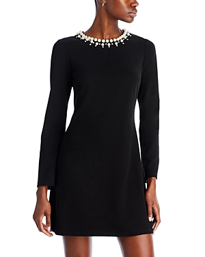 Basics Long Sleeve Beaded Neck Dress - 100% Exclusive In Black