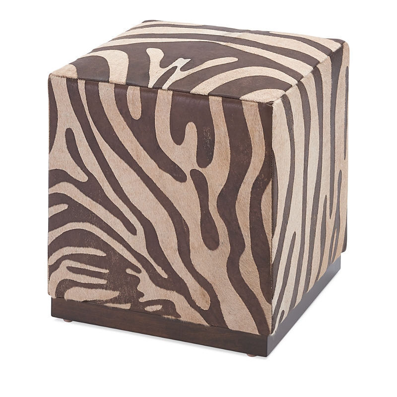 Massoud Wylie Square Ottoman In Zebra Washed