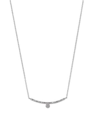 Diamond Bezel Bar Necklace in 14K Gold, 0.20 tcw