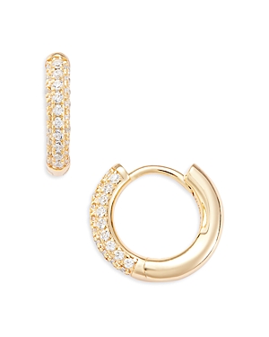 Shashi Pave Huggie Hoop Earrings In Gold