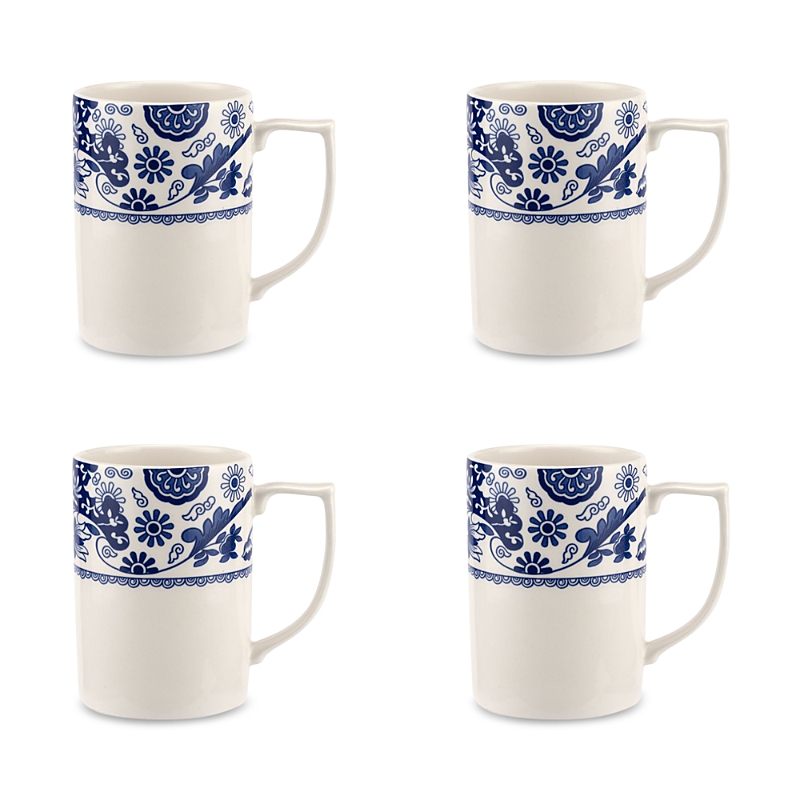 Spode Blue Italian Brocato Mug, Set Of 4 In Blue