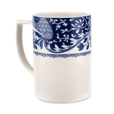 Blue Italian Brocato Mug, Set of 4