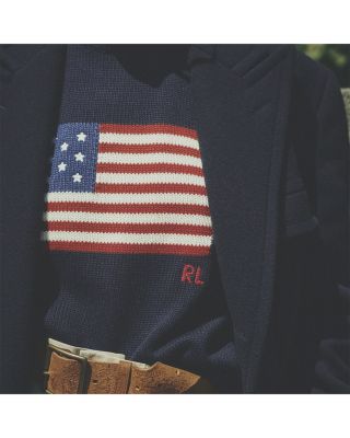 American Flag Cotton Crewneck Sweater