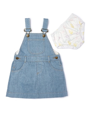 Dotty Dungarees Girls' Denim Unicorn Overall Dress Set - Baby, Little Kid, Big Kid In Blue