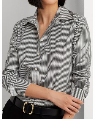 Striped Button Front Top