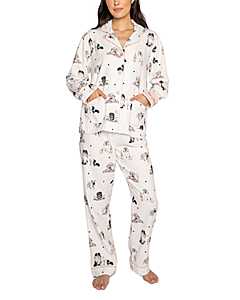 PJ Salvage Flannel Pajamas Set With Headband Aqua Size S