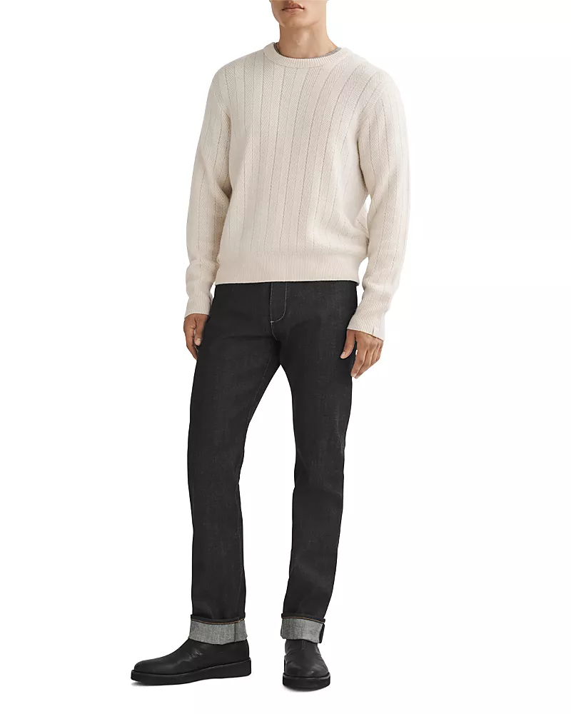 rag & bone Durham Herringbone Cashmere Crewneck Sweater