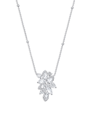 Harakh Diamond Scatter Pendant Necklace In 18k White Gold, 2.7 Ct. T.w., 18
