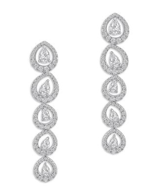 Harakh Diamond Drop Earrings in 18K White Gold, 1.6 ct. t. w.
