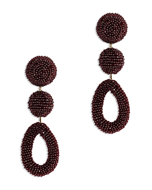 Deepa By Deepa Gurnani Laylin Color Beaded Triple Drop Earrings In Maroon
