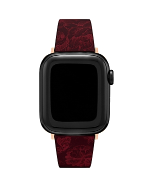 Olivia Burton Apple Watch Cranberry Floral Silicone Strap, 38/40/41mm In Red