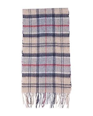 Barbour Tartan Plaid Wool & Cashmere Scarf In Dress Stone